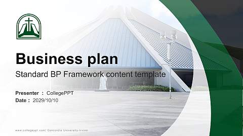 Concordia University-Irvine Competition/Entrepreneurship Contest PPT Template
