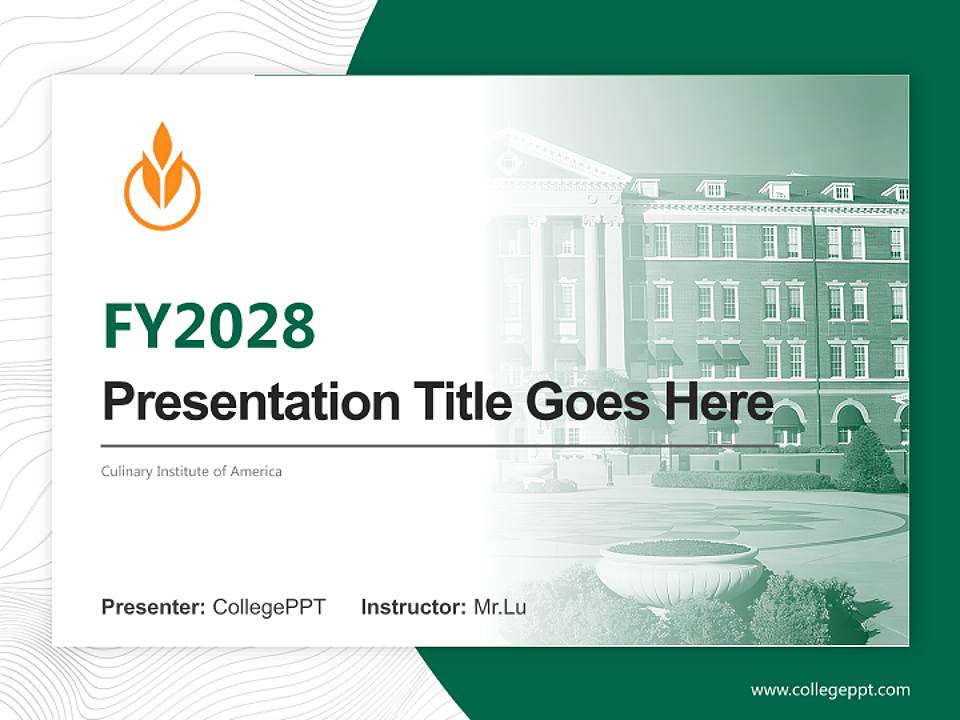 Culinary Institute of America Academic Presentation/Research Findings Report PPT Template4:3 ratio PPT effect preview image5