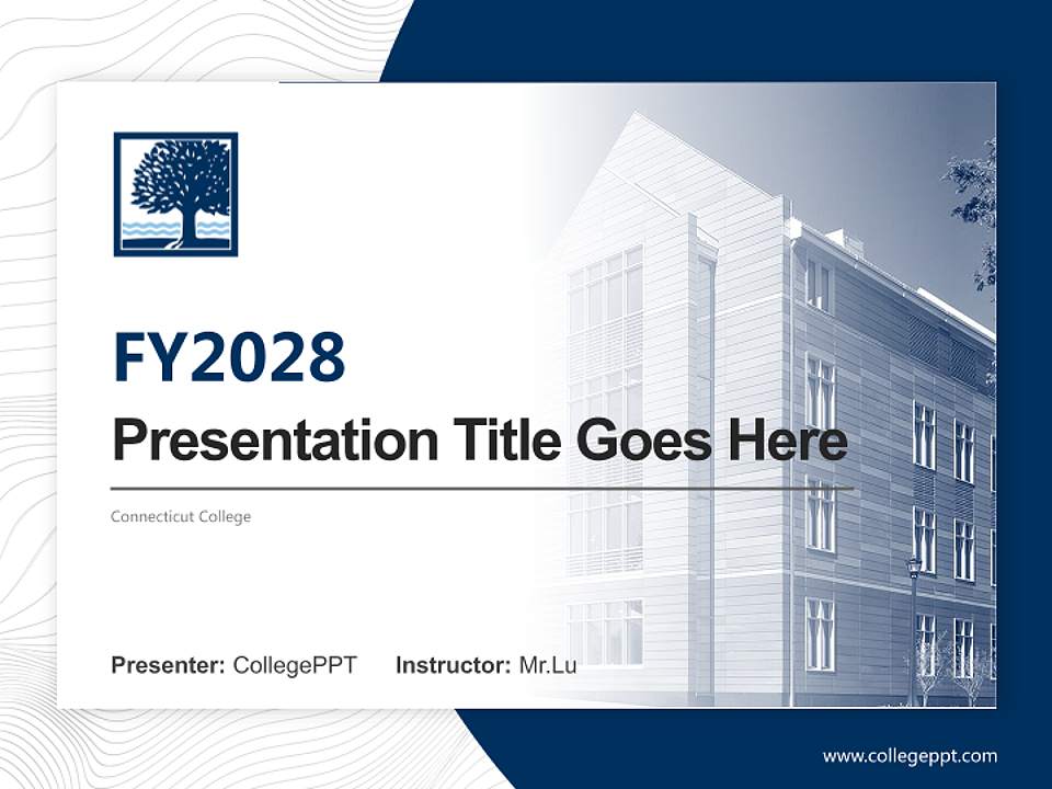 Connecticut College Academic Presentation/Research Findings Report PPT Template4:3 ratio PPT effect preview image5