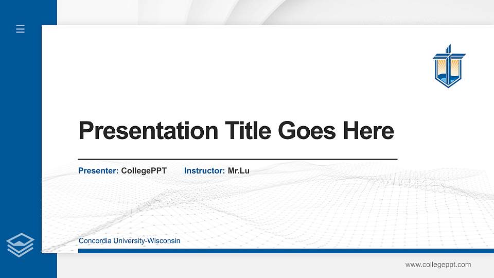 Concordia University-Wisconsin Thesis Proposal/Graduation Defense PPT Template16:9 ratio PPT effect preview image