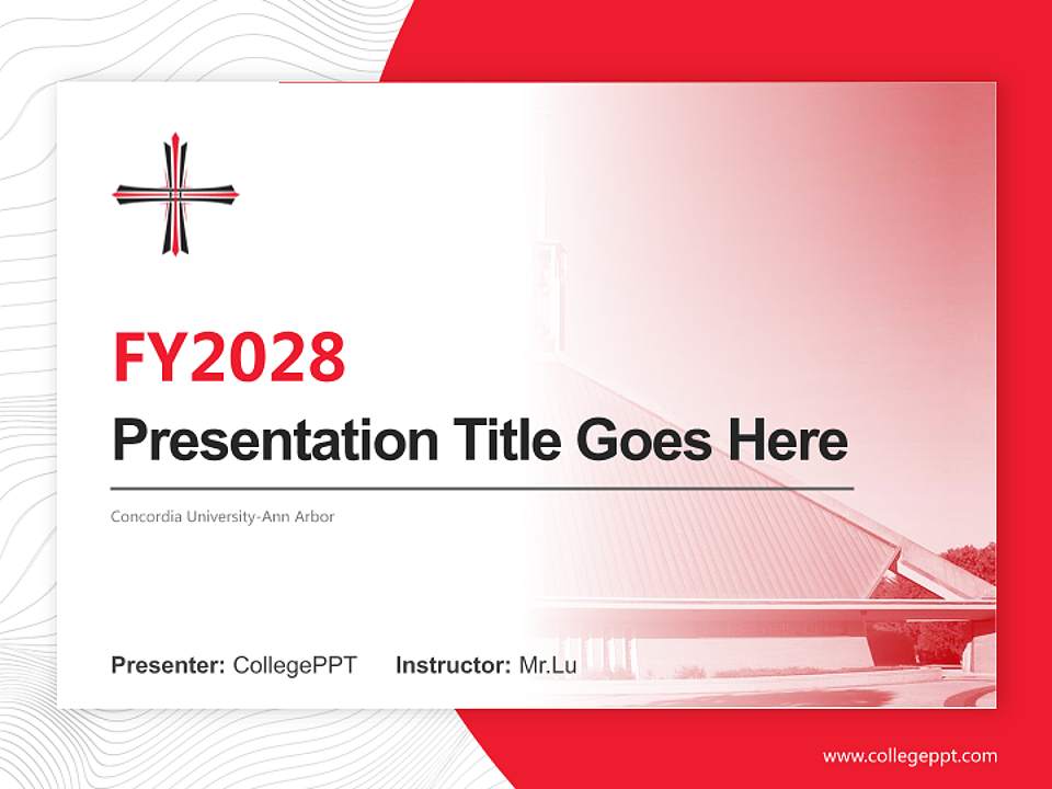 Concordia University-Ann Arbor Academic Presentation/Research Findings Report PPT Template4:3 ratio PPT effect preview image5