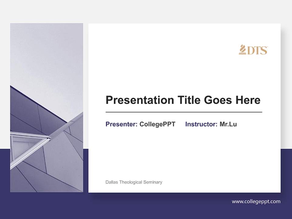 Dallas Theological Seminary General Purpose PPT Template4:3 ratio PPT effect preview image6