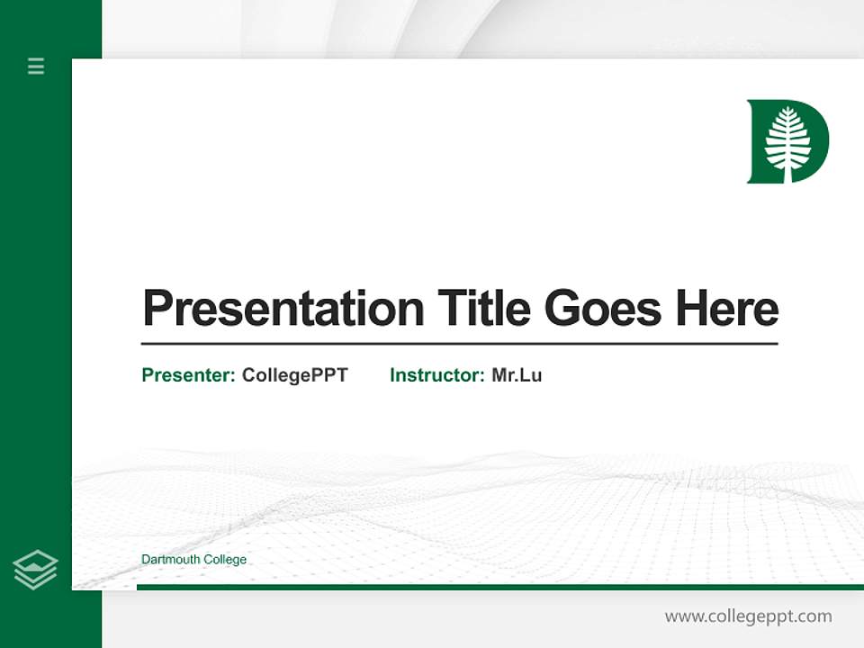 Dartmouth College Thesis Proposal/Graduation Defense PPT Template4:3 ratio PPT effect preview image5