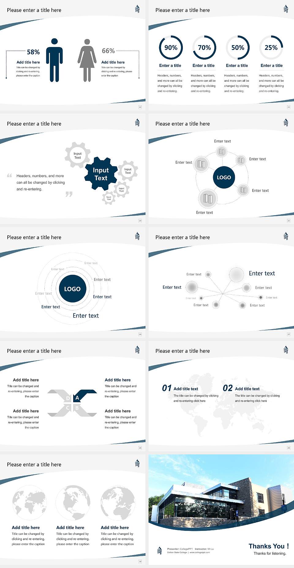 Dalton State College Course/Courseware Creation PPT Template4:3 ratio PPT effect preview image4