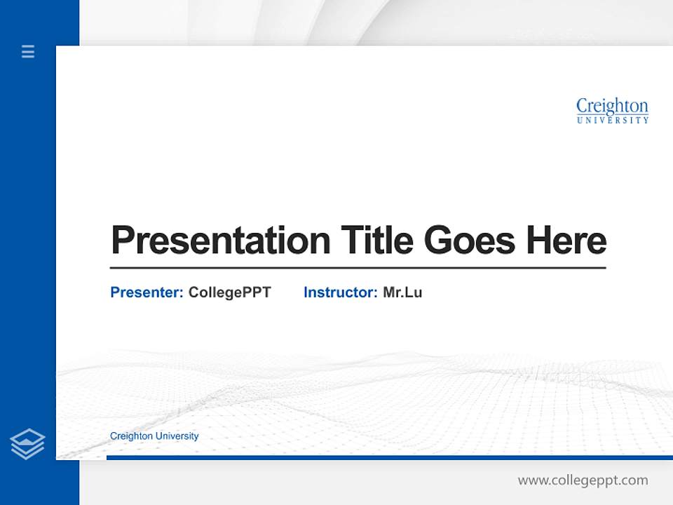 Creighton University Thesis Proposal/Graduation Defense PPT Template4:3 ratio PPT effect preview image5