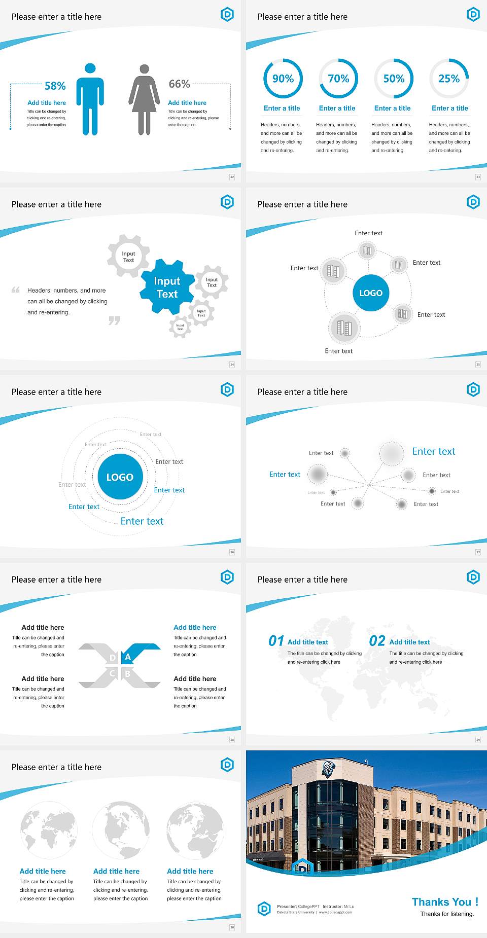 Dakota State University Course/Courseware Creation PPT Template4:3 ratio PPT effect preview image4
