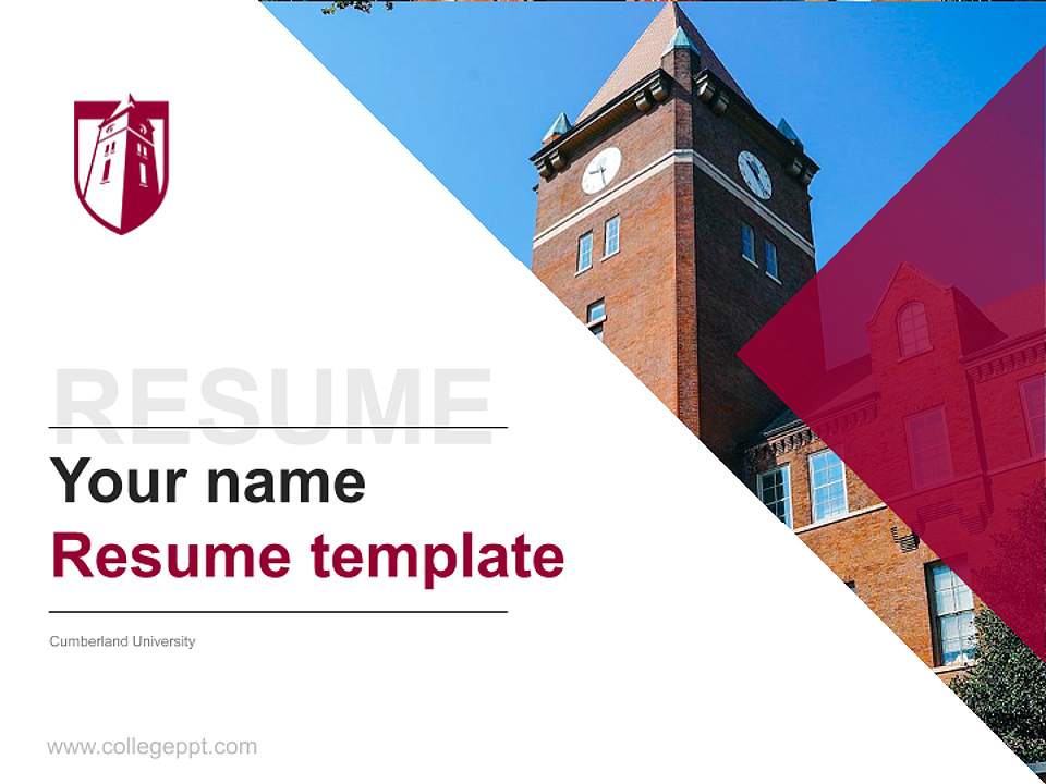 Cumberland University Resume PPT Template4:3 ratio PPT effect preview image5