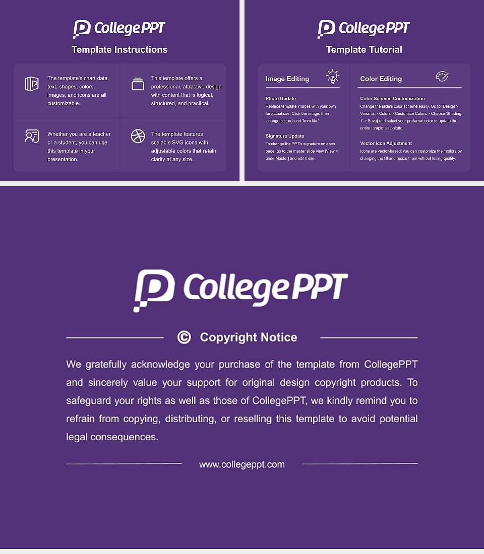 Cornell College Course/Courseware Creation PPT Template4:3 ratio PPT effect preview image5