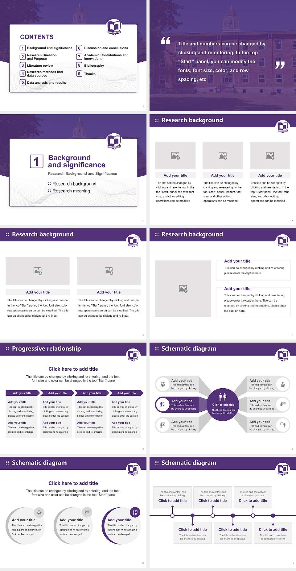 Cornell College Graduation Thesis Defense PPT Template4:3 ratio PPT effect preview image2