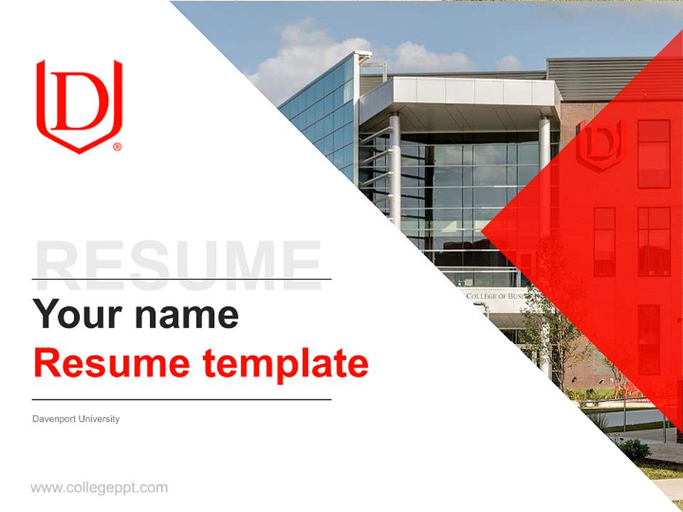 Davenport University Resume PPT Template4:3 ratio PPT effect preview image5
