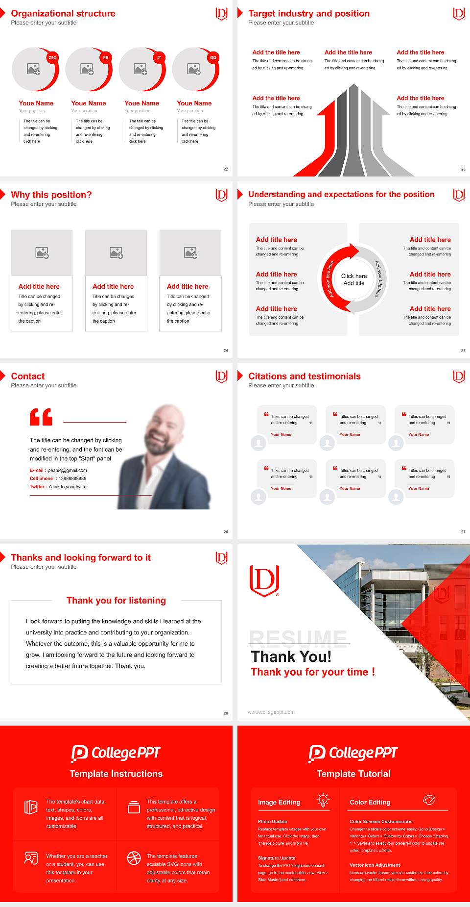 Davenport University Resume PPT Template4:3 ratio PPT effect preview image4