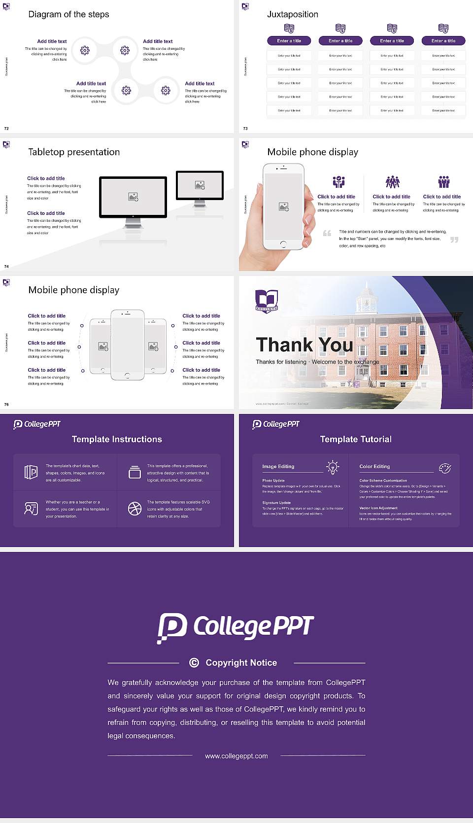 Cornell College Competition/Entrepreneurship Contest PPT Template16:9 ratio PPT effect preview image9
