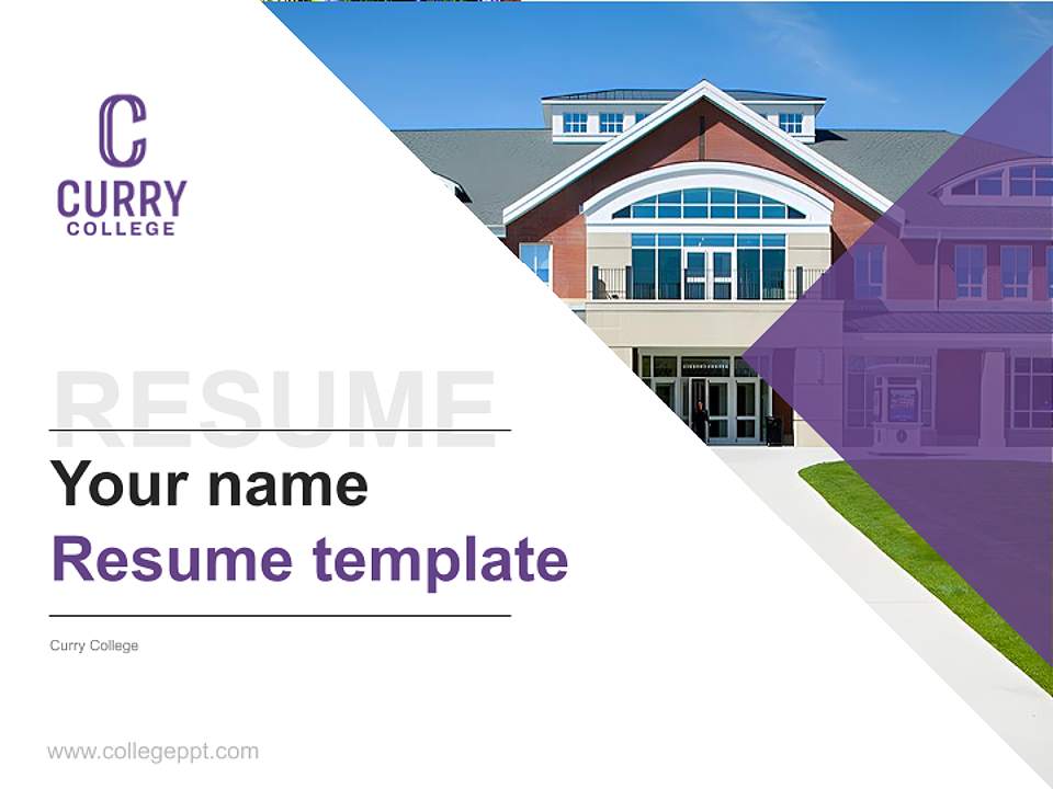 Curry College Resume PPT Template4:3 ratio PPT effect preview image5