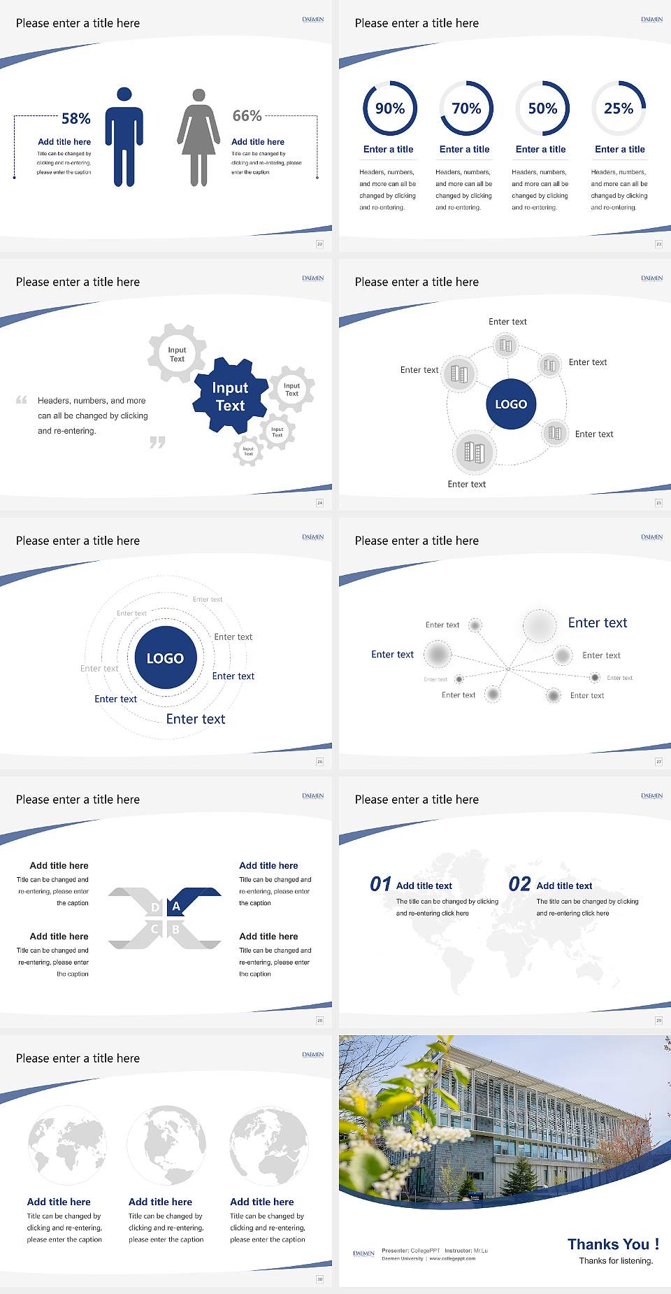 Daemen University Course/Courseware Creation PPT Template4:3 ratio PPT effect preview image4