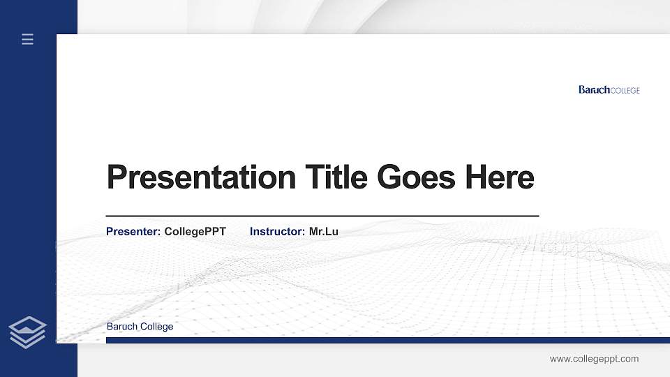 Baruch College Thesis Proposal/Graduation Defense PPT Template16:9 ratio PPT effect preview image