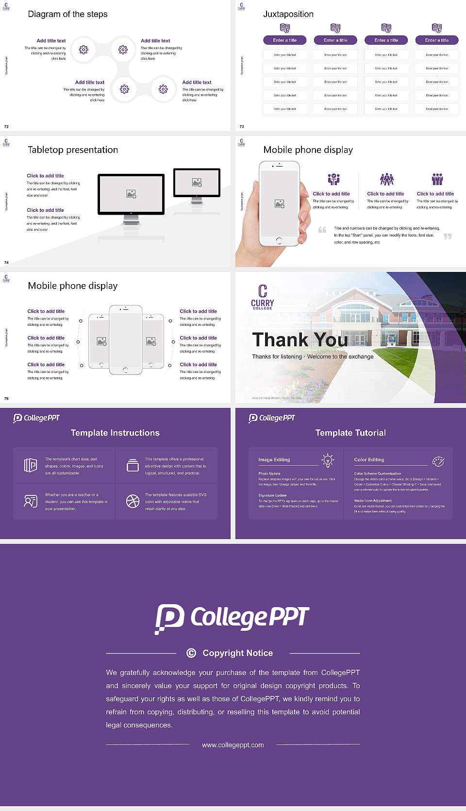 Curry College Competition/Entrepreneurship Contest PPT Template16:9 ratio PPT effect preview image9