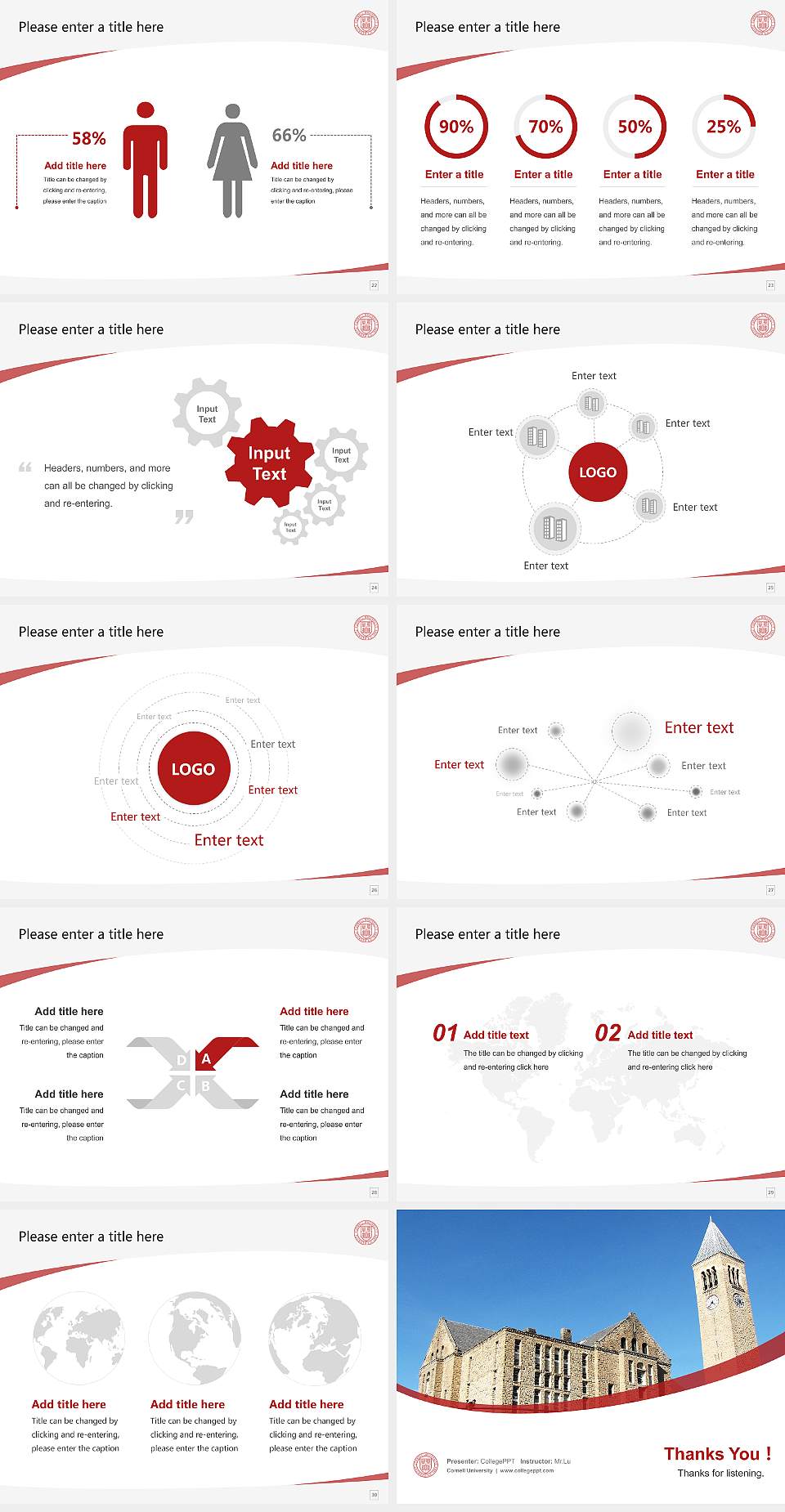 Cornell University Course/Courseware Creation PPT Template4:3 ratio PPT effect preview image4