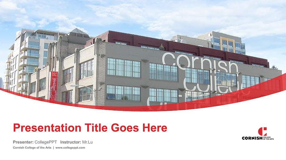 Cornish College of the Arts Course/Courseware Creation PPT Template16:9 ratio PPT effect preview image