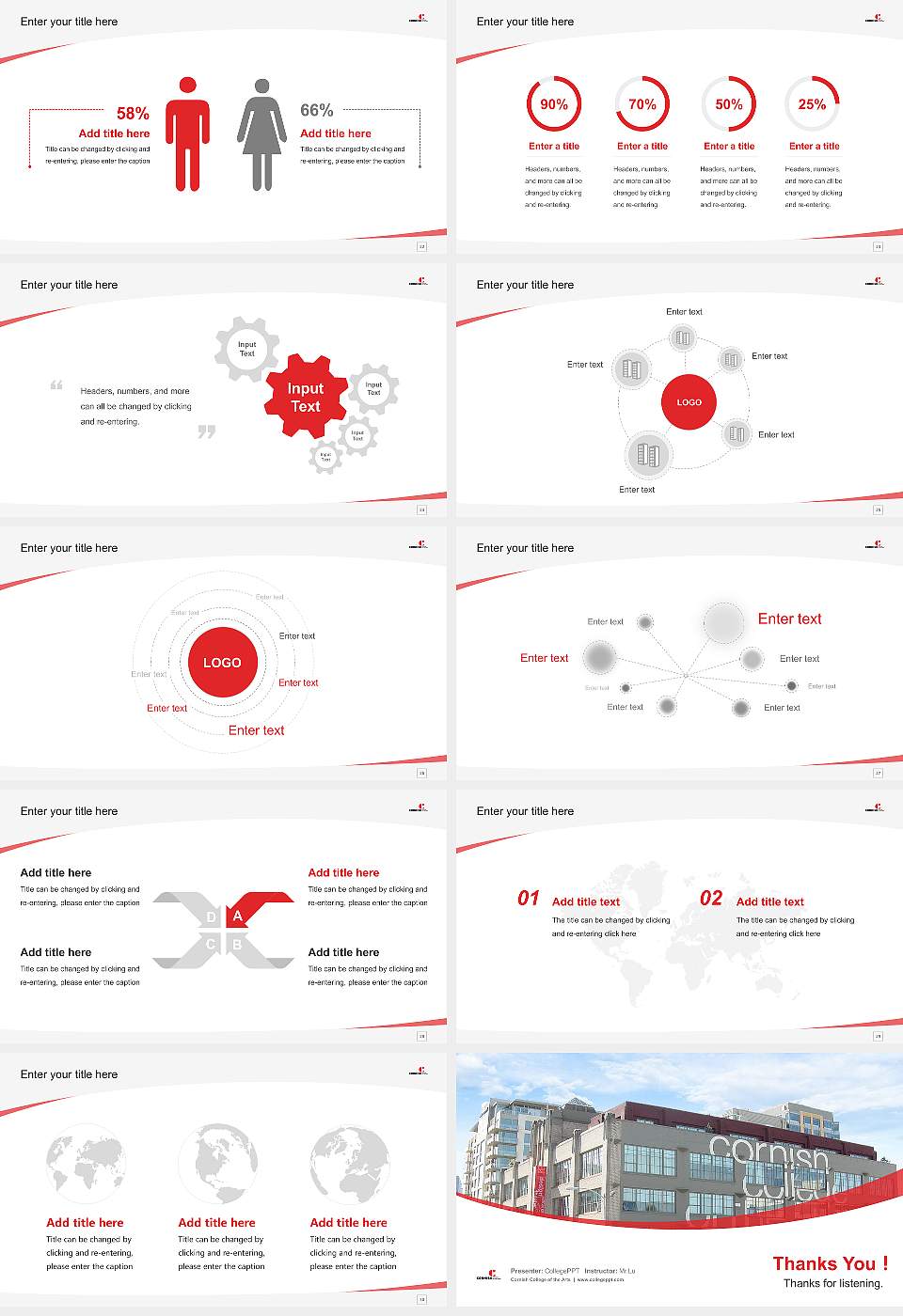 Cornish College of the Arts Course/Courseware Creation PPT Template16:9 ratio PPT effect preview image4