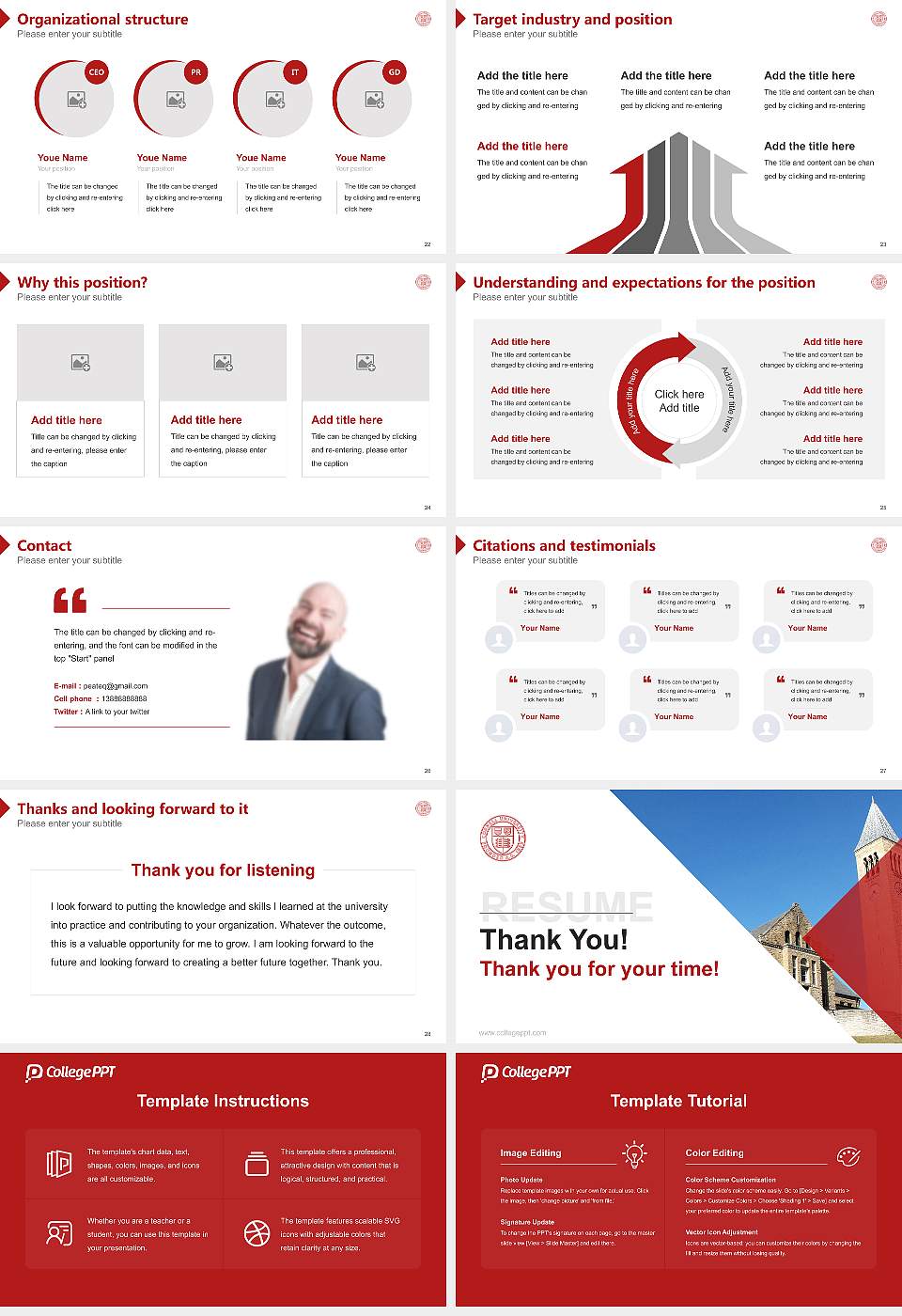 Cornell University Resume PPT Template16:9 ratio PPT effect preview image4