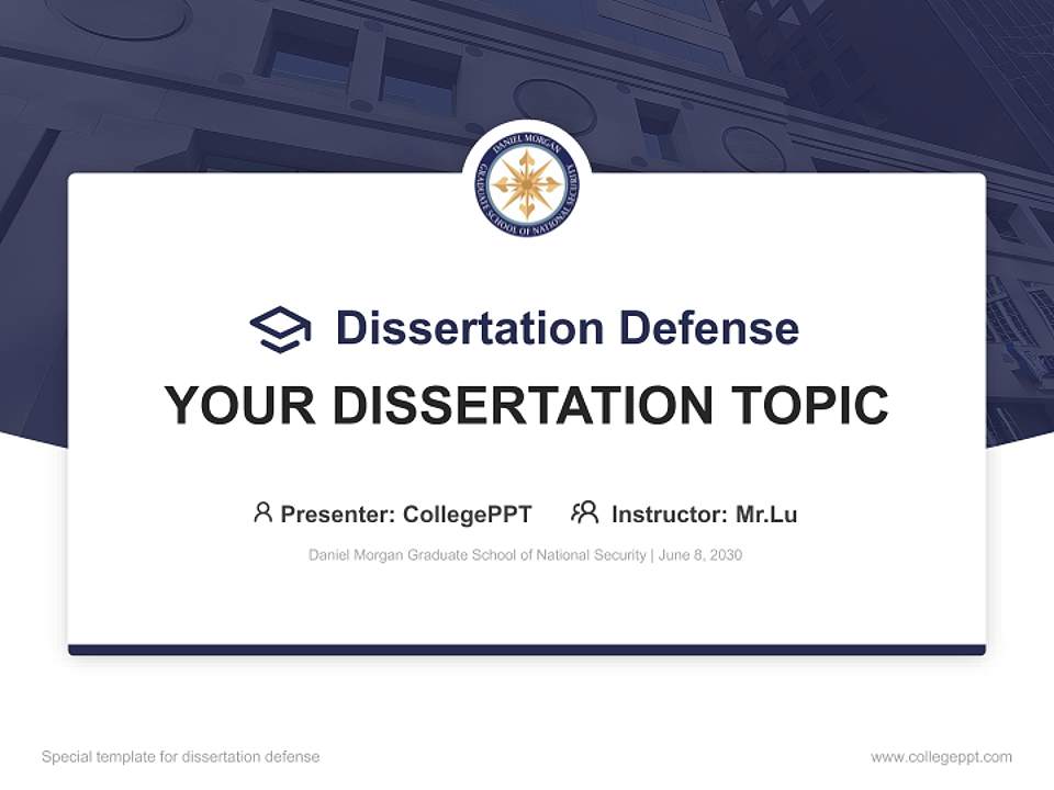 Daniel Morgan Graduate School of National Security Graduation Thesis Defense PPT Template4:3 ratio PPT effect preview image7