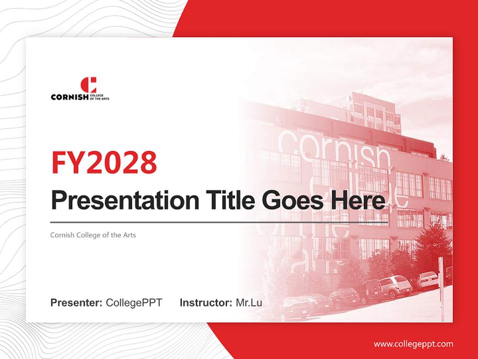 Cornish College of the Arts Academic Presentation/Research Findings Report PPT Template4:3 ratio PPT effect preview image5