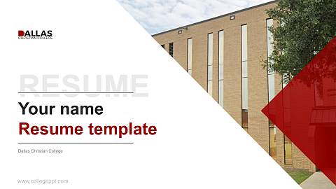 Dallas Christian College Resume PPT Template