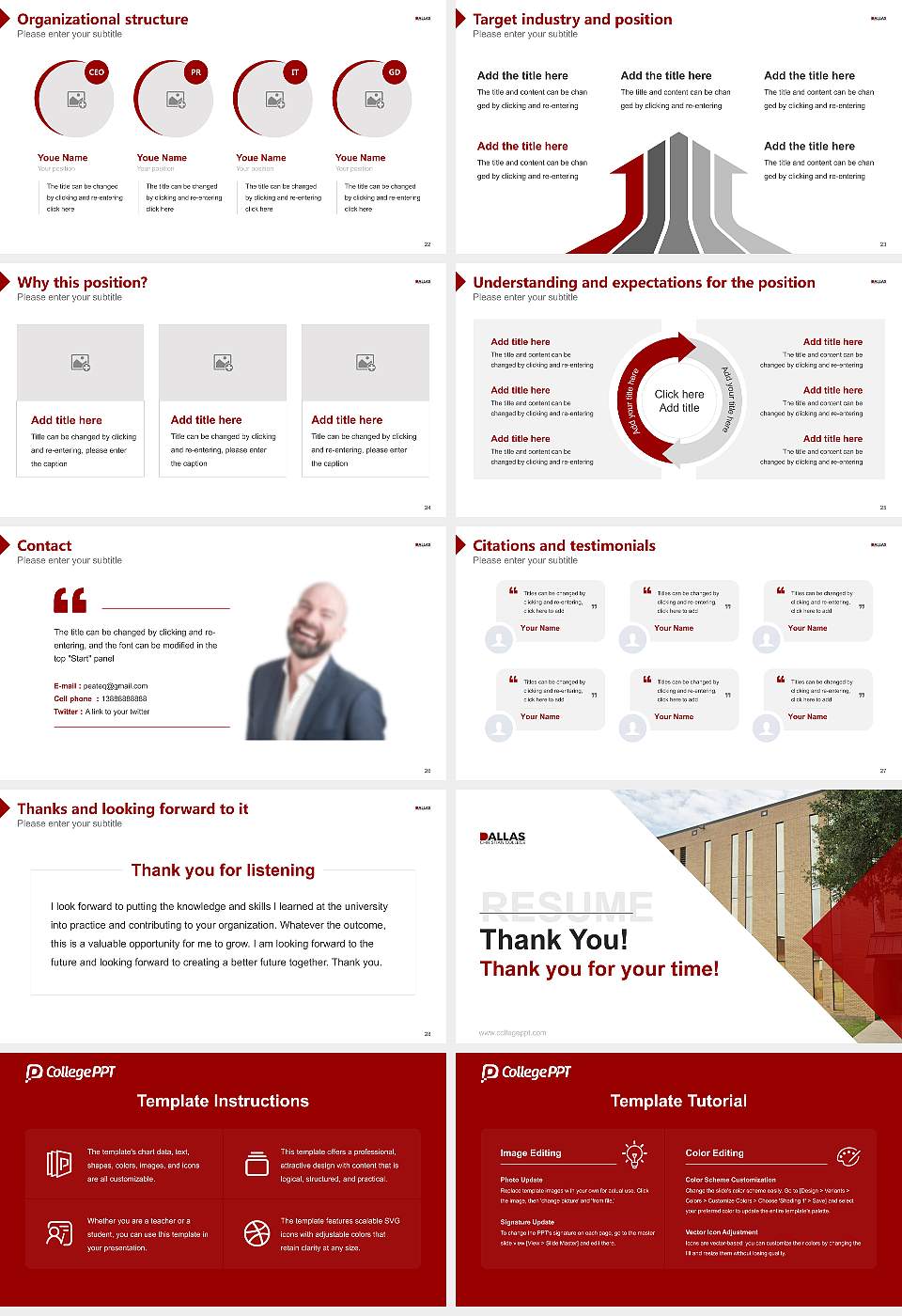 Dallas Christian College Resume PPT Template16:9 ratio PPT effect preview image4