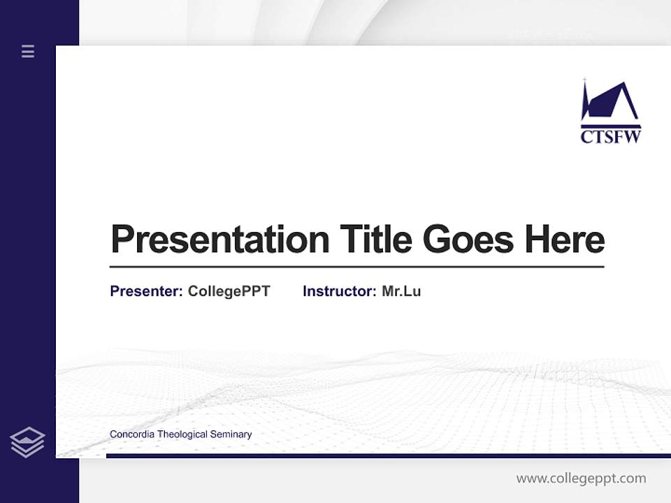 Concordia Theological Seminary Thesis Proposal/Graduation Defense PPT Template4:3 ratio PPT effect preview image5