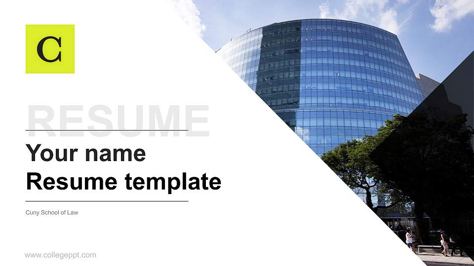 Cuny School of Law Resume PPT Template16:9 ratio PPT effect preview image