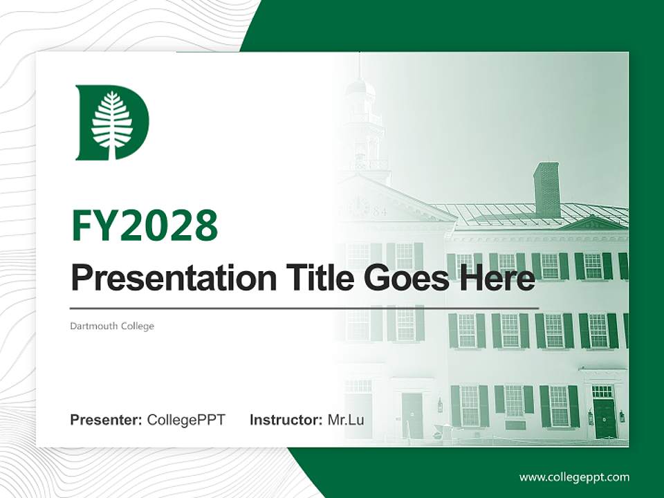 Dartmouth College Academic Presentation/Research Findings Report PPT Template4:3 ratio PPT effect preview image5