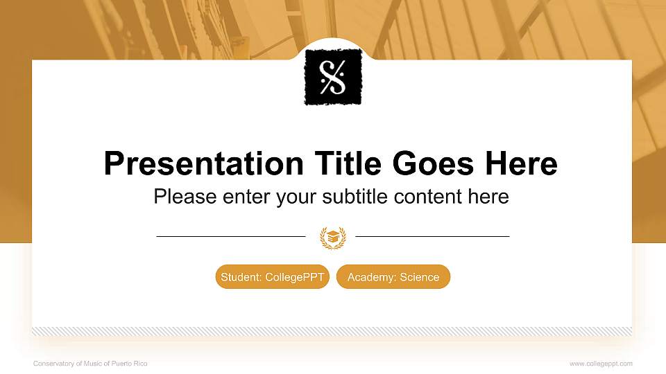 Conservatory of Music of Puerto Rico National Scholarship Defense PPT Template16:9 ratio PPT effect preview image