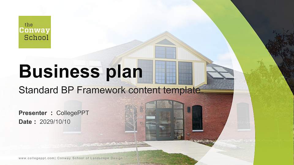Conway School of Landscape Design Competition/Entrepreneurship Contest PPT Template16:9 ratio PPT effect preview image