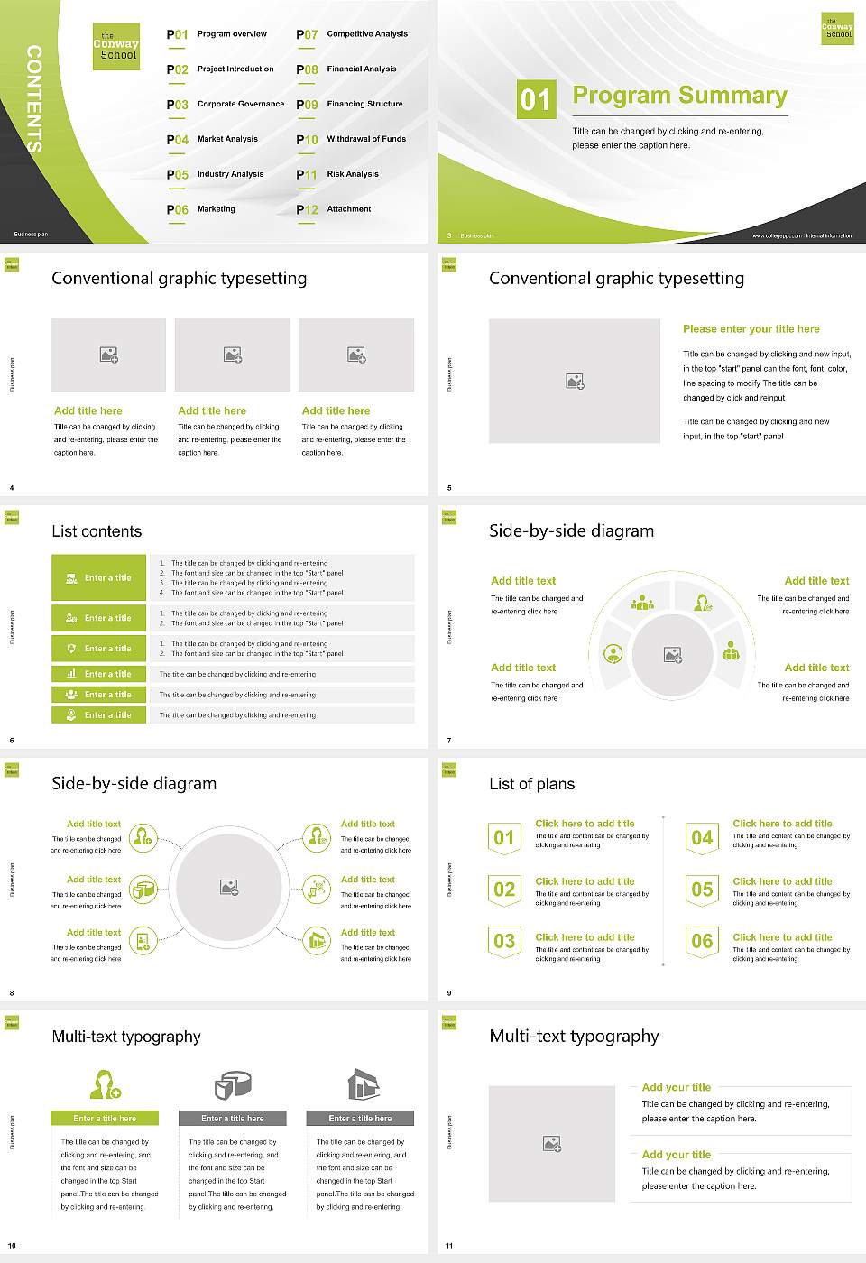 Conway School of Landscape Design Competition/Entrepreneurship Contest PPT Template16:9 ratio PPT effect preview image2