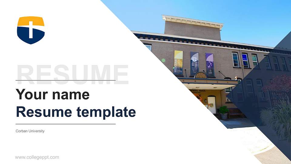 Corban University Resume PPT Template16:9 ratio PPT effect preview image