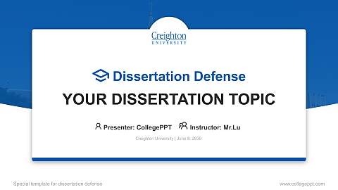 Creighton University Graduation Thesis Defense PPT Template
