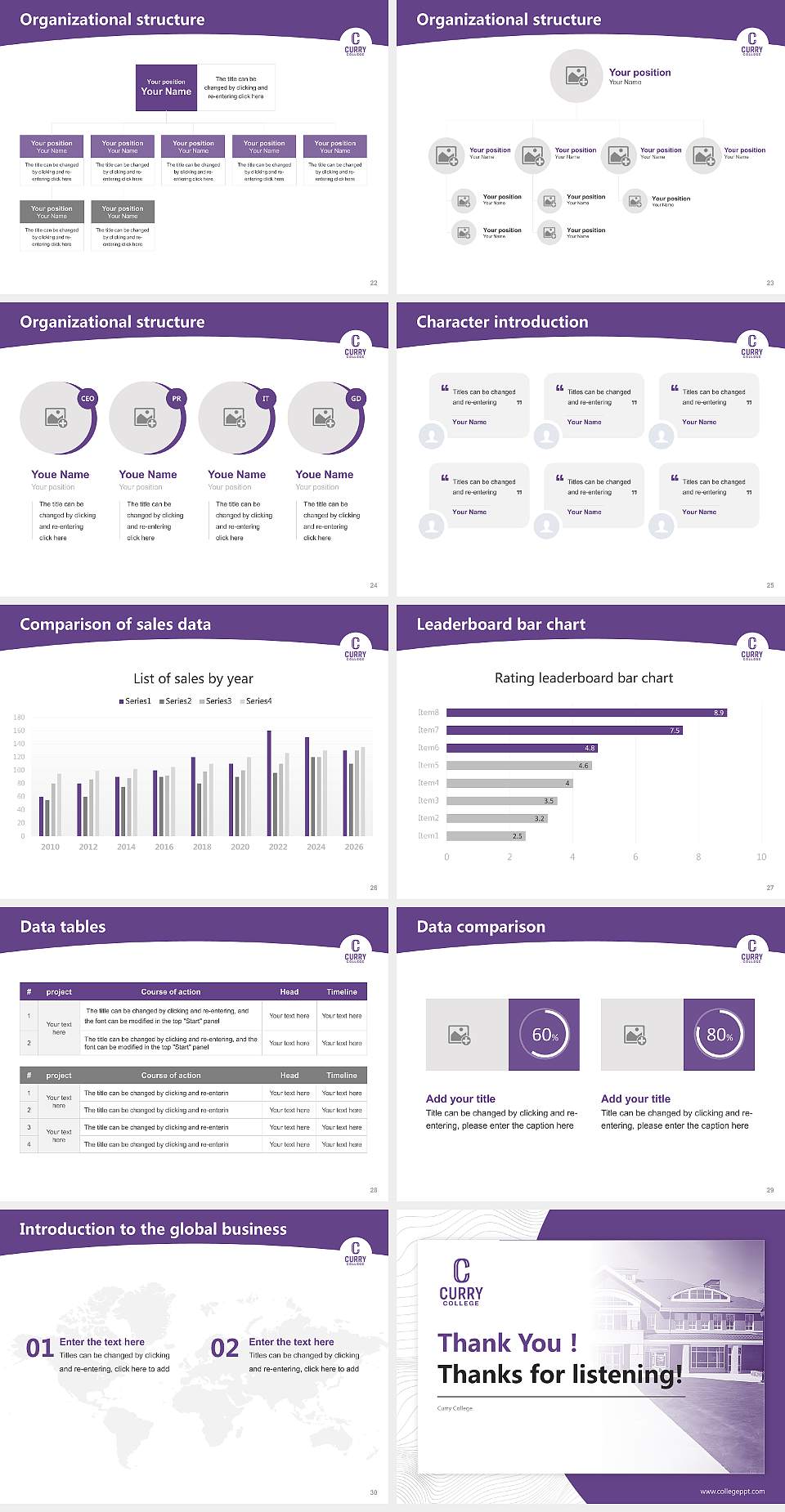 Curry College Academic Presentation/Research Findings Report PPT Template4:3 ratio PPT effect preview image4
