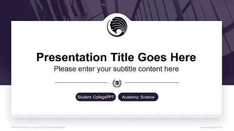 Daoist Traditions College of Chinese Medical Arts National Scholarship Defense PPT Template