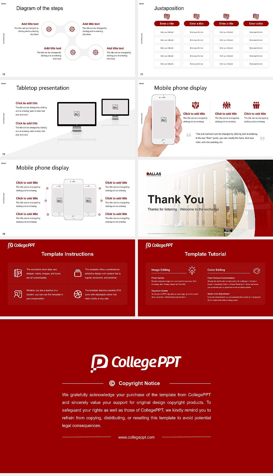 Dallas Christian College Competition/Entrepreneurship Contest PPT Template16:9 ratio PPT effect preview image9