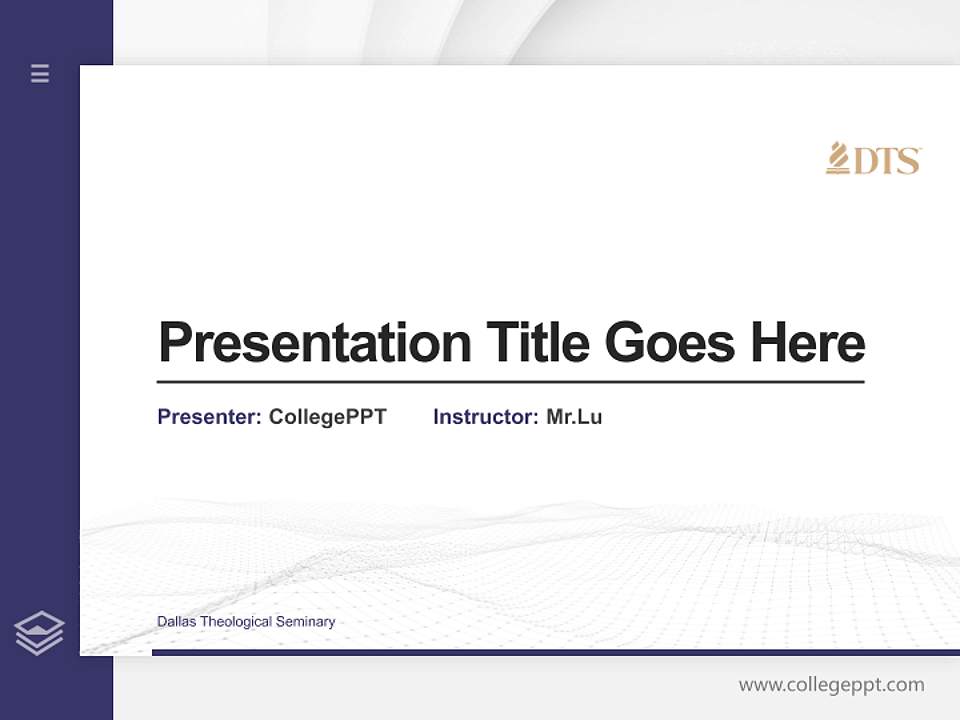 Dallas Theological Seminary Thesis Proposal/Graduation Defense PPT Template4:3 ratio PPT effect preview image5