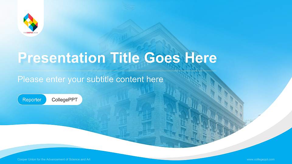 Cooper Union for the Advancement of Science and Art Lecture Sharing and Networking Event PPT Template16:9 ratio PPT effect preview image