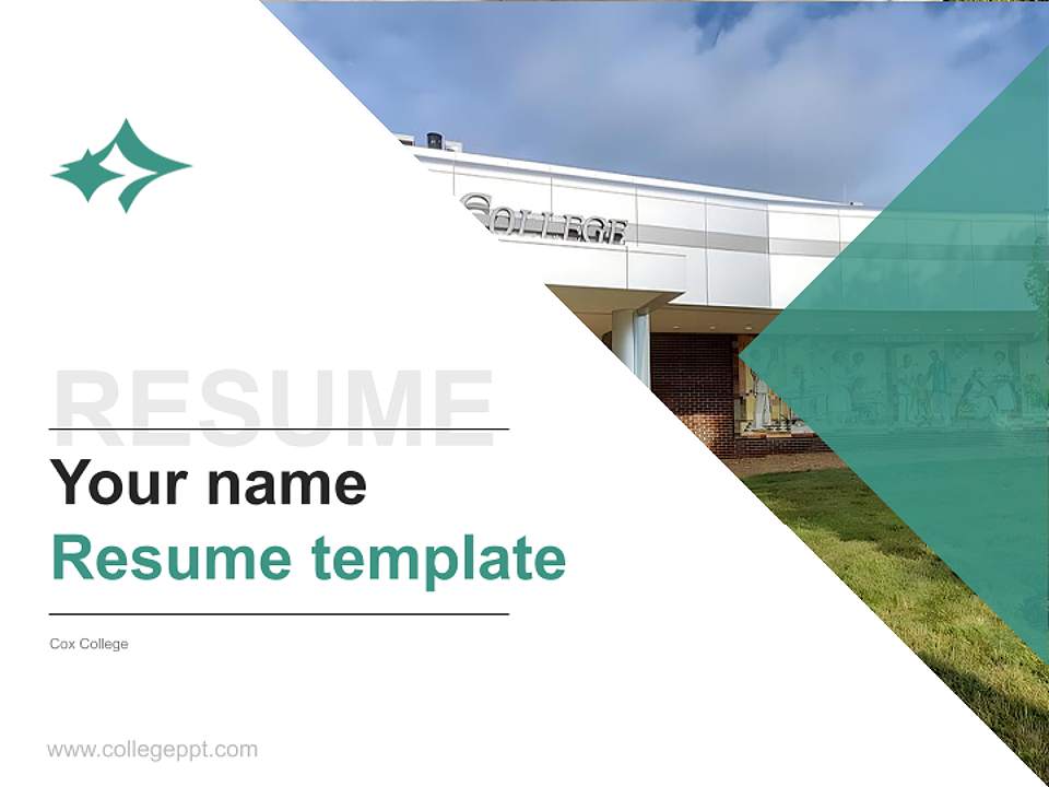 Cox College Resume PPT Template4:3 ratio PPT effect preview image5