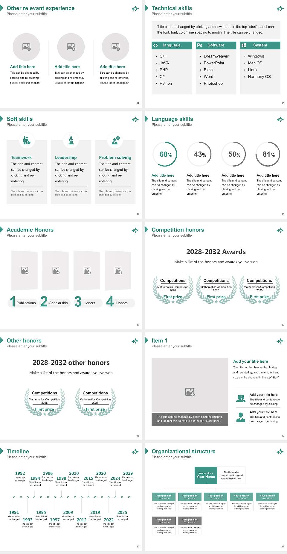 Cox College Resume PPT Template4:3 ratio PPT effect preview image3