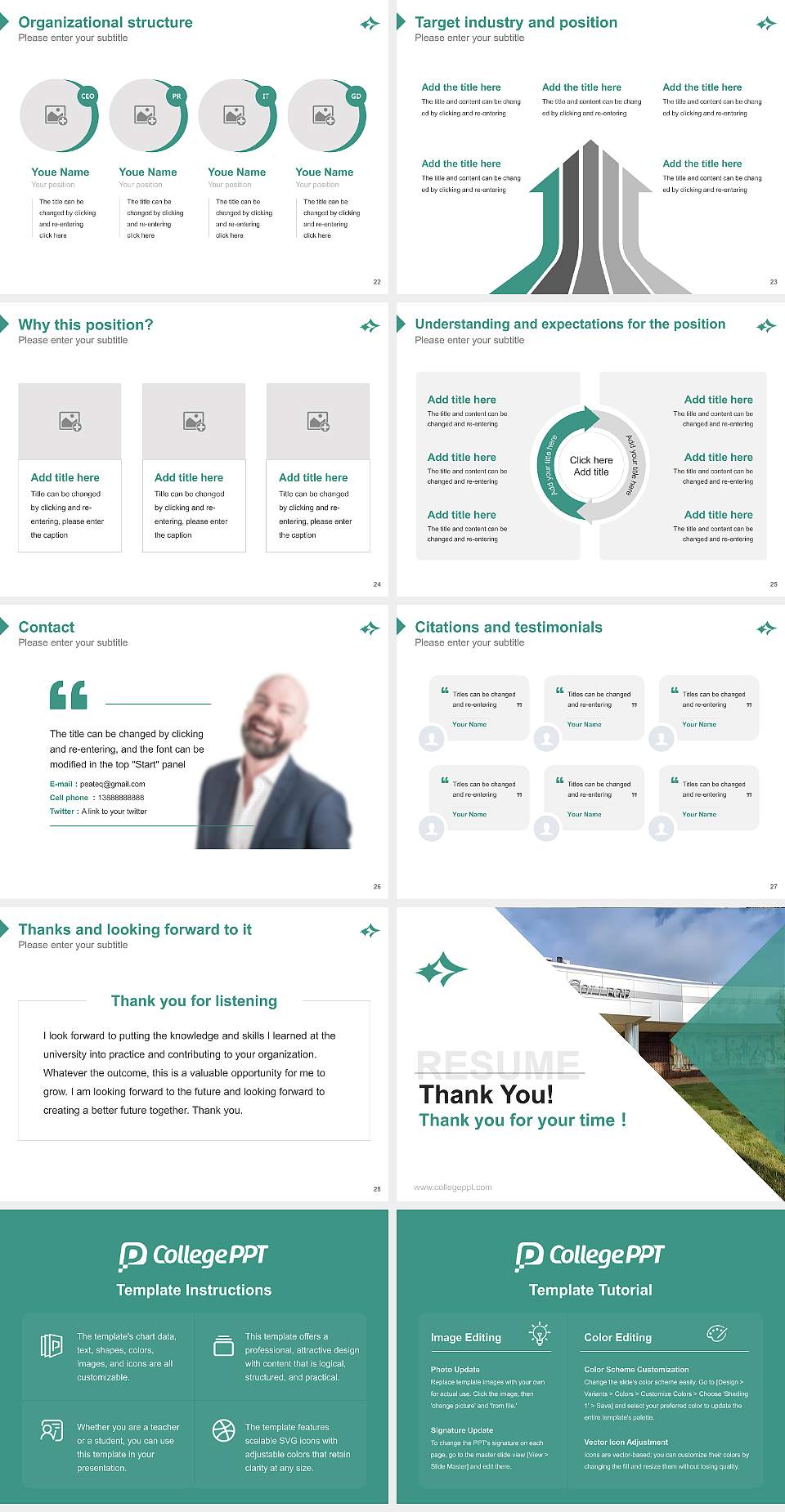 Cox College Resume PPT Template4:3 ratio PPT effect preview image4