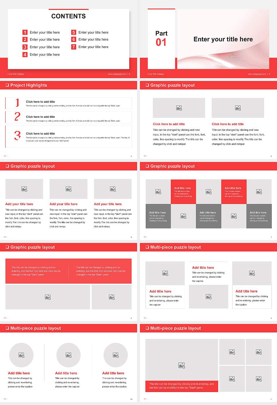 Cuny York College General Purpose PPT Template16:9 ratio PPT effect preview image2