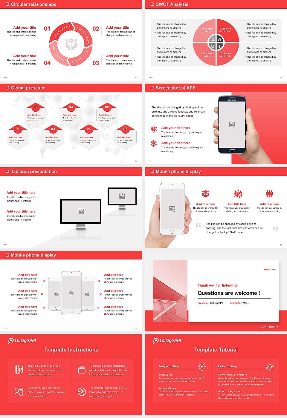 Cuny York College General Purpose PPT Template16:9 ratio PPT effect preview image5