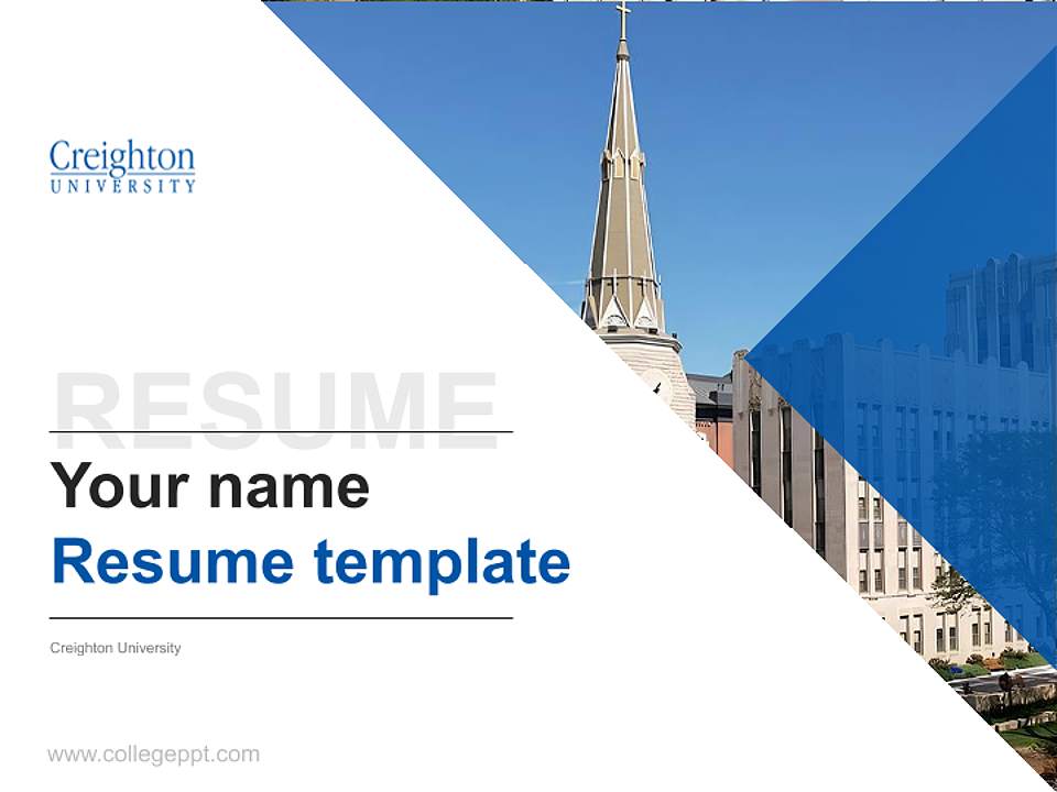 Creighton University Resume PPT Template4:3 ratio PPT effect preview image5