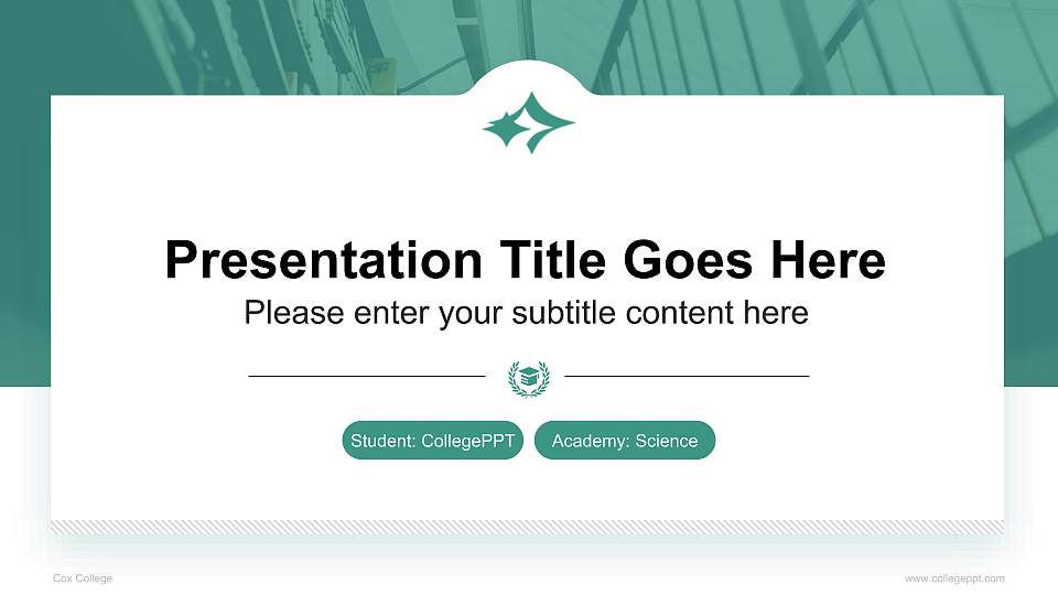 Cox College National Scholarship Defense PPT Template16:9 ratio PPT effect preview image