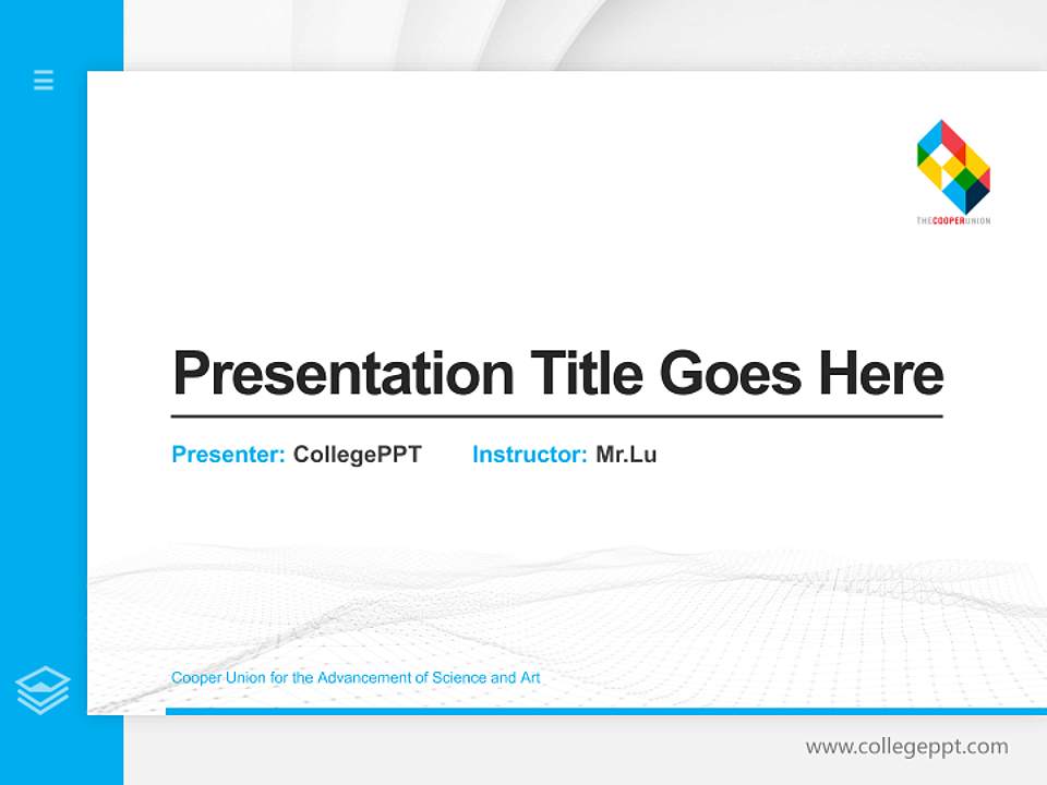 Cooper Union for the Advancement of Science and Art Thesis Proposal/Graduation Defense PPT Template4:3 ratio PPT effect preview image5