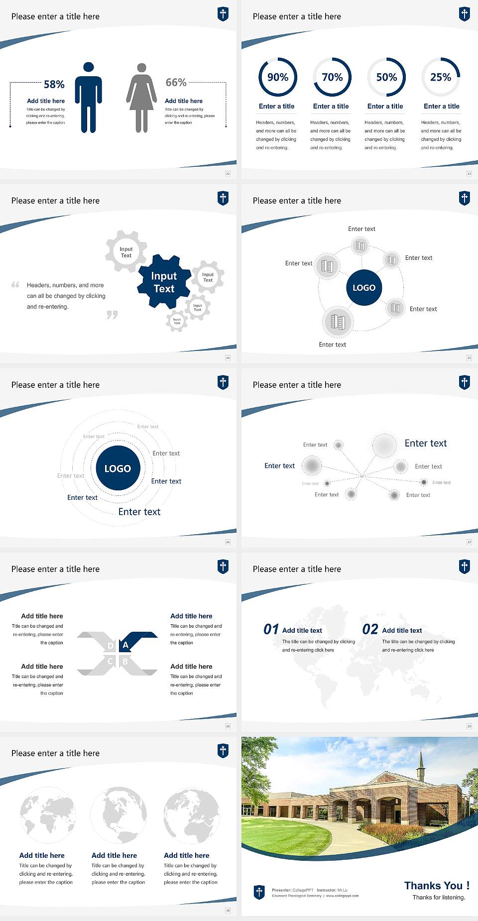 Covenant Theological Seminary Course/Courseware Creation PPT Template4:3 ratio PPT effect preview image4